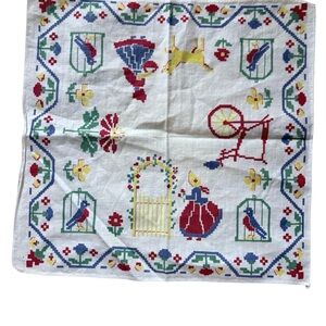 Vintage Embroidered Pattern Tapestry Bandana Pocket Square Colorful Patterns